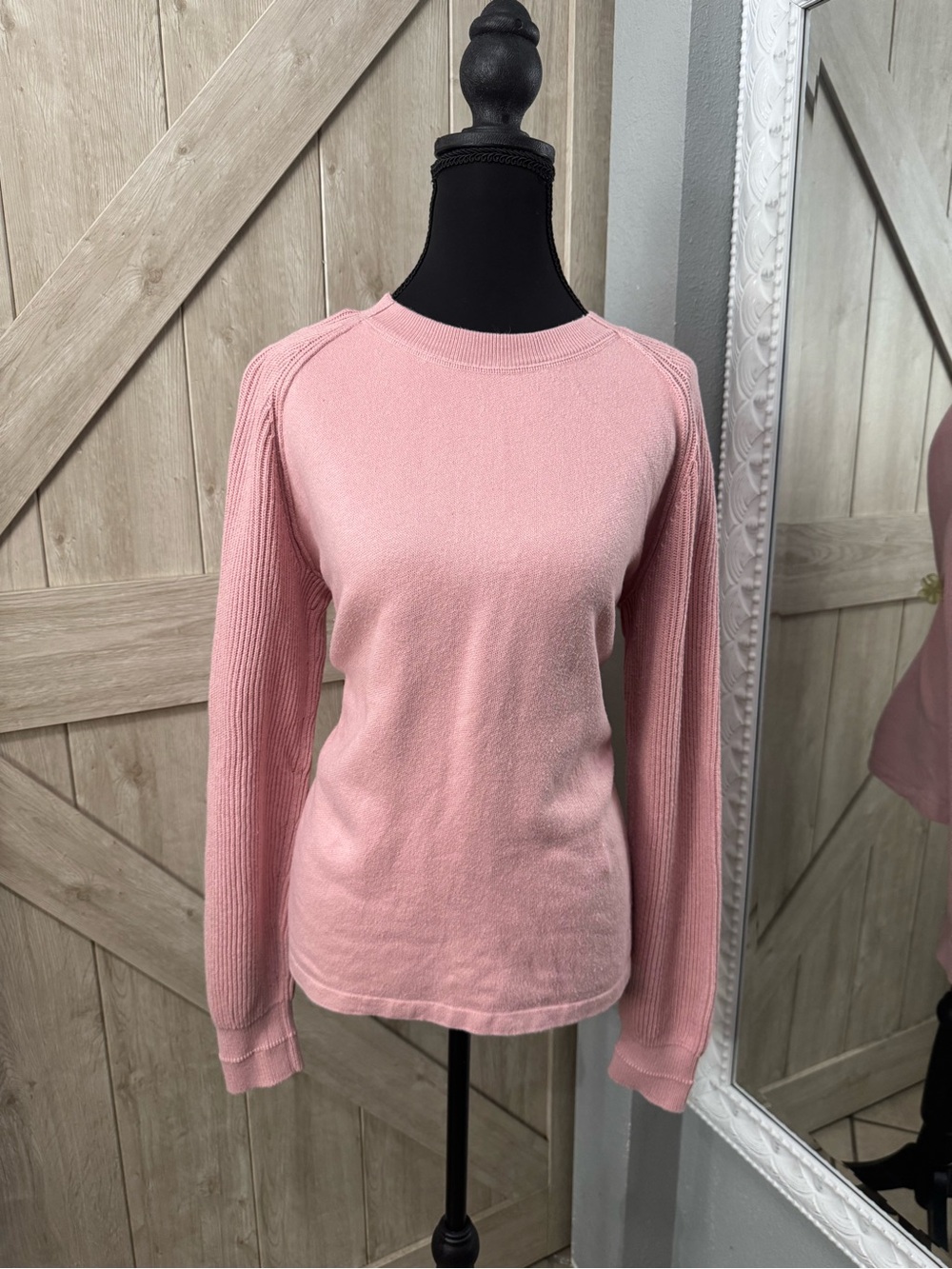 Vince Raglan Sleeve Ribbed Knit Crew Neck Sweater